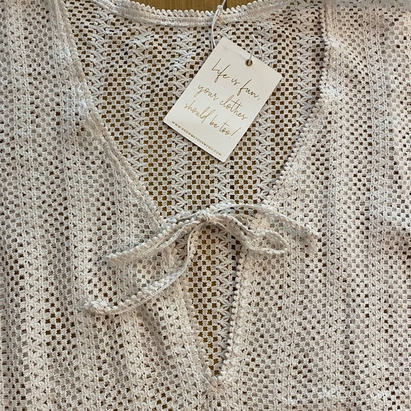 Show Me Your MuMu Cover Up White Crochet Knit New M-XL - Picture 3 of 14